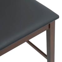 Barkrukken met kussens 2 st massief hout rubber bruin - thumbnail