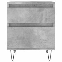 Nachtkastjes 2 st 40x35x50 cm bewerkt hout betongrijs - thumbnail