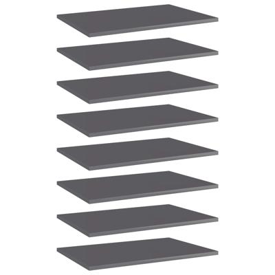 VidaXL Wandschappen 8 st 60x40x1,5 cm bewerkt hout hoogglans grijs