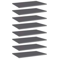 VidaXL Wandschappen 8 st 60x40x1,5 cm bewerkt hout hoogglans grijs - thumbnail