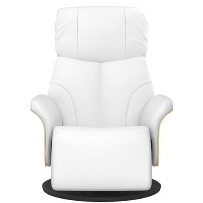 Fauteuil verstelbaar met voetensteun kunstleer wit