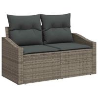 Tuinbankenset met opslag 7 pcs Grijs poly rattan - thumbnail