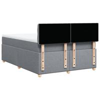 Boxspring met matras stof lichtgrijs 180x200 cm - thumbnail