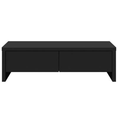 Monitorstandaard met lades 50x27x15 cm bewerkt hout zwart