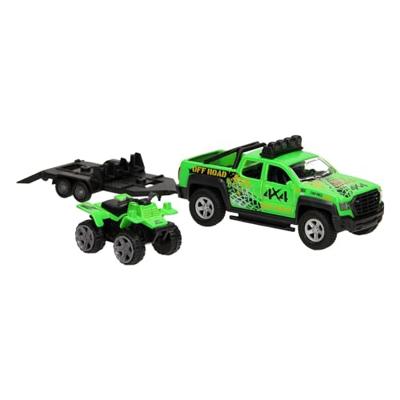 Kids Globe terreinwagen met trailer met quad licht geluid 29cm