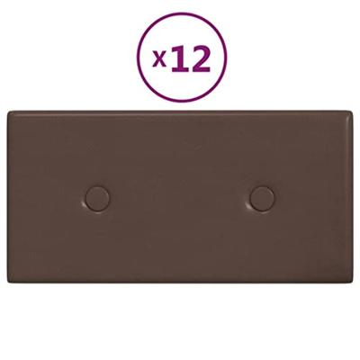 VidaXL Wandpanelen 12 st 0,54 m² 30x15 cm kunstleer bruin VidaXL Wandpanelen 12 st 0,54 m² 30x15 cm kunstleer bruin