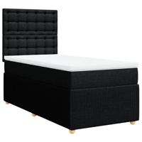 Boxspring met matras stof zwart 80x200 cm - thumbnail