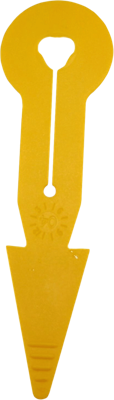 Pijl I+R met gleuf geel (Auriplak)