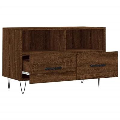 Tv-meubel 80x36x50 cm bewerkt hout bruin eikenkleur