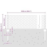 VidaXL Hek met paal zilver 0,4 x 25 m staal - thumbnail