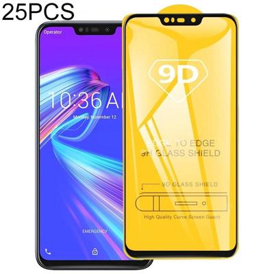 25 stuks 9D volledige lijm volledig scherm gehard glas film voor ASUS Zenfone Max Pro (m2) ZB631KL