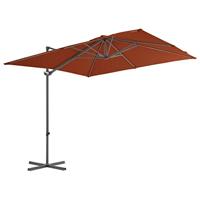 VidaXL Zweefparasol met stalen paal 250x250 cm terracottakleurig - thumbnail