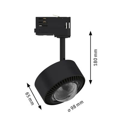 Paulmann ProRail3 Spot Aldan 9W Bla 3000K 3Ph dim 91390 Systeemlamp (basis) ProRail3 LED 0.00 W LED Zwart, Chroom