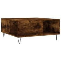 Salontafel 80x80x36,5 cm bewerkt hout gerookt eikenkleurig - thumbnail
