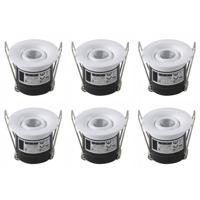 LED Veranda Spot Verlichting 6 Pack - Inbouw Rond 1W - Natuurlijk Wit 4200K - Mat Wit Aluminium - Ø41mm - thumbnail