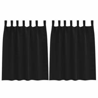 VidaXL Zwart-out gordijnen met ringen 2 pcs zwart 140 x 140 cm - thumbnail