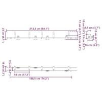 Doos met onderdelen voor schuifdeur 213,5 cm staal zwart - thumbnail