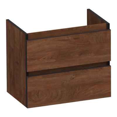 Brauer Joy Edge - Onderkast Ondiep - 60 cm - met 2 Softclose Lades Greeploos en 1 Sifon Uitsparing - Forest Cacao