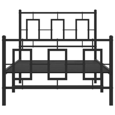 Bedframe met hoofd- en voeteneinde metaal zwart 90x190 cm