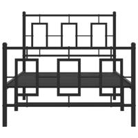 Bedframe met hoofd- en voeteneinde metaal zwart 90x190 cm - thumbnail