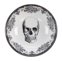 Zwart-witte keramische kom - Skull Design - Royal Stafford - 700ml - 19x5cm - thumbnail