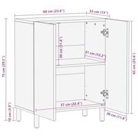 Dressoir 60x33x75 cm bewerkt hout zwart - thumbnail
