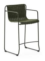 Kave Home Outdoor Barkruk 'Maurina' Touw en staal, kleur Groen (zithoogte 65cm) - thumbnail