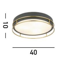 Searchlight Design plafondlampPheonix Ø 40cm zwart met goud - 62013-3PB - thumbnail