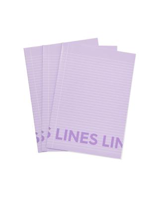 HEMA Schriften lila A4 gelinieerd - 3 stuks