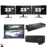 Dell Latitude 5320 - Intel Core i5-11e Generatie - 13 inch - Touch - 16GB RAM - 256GB SSD - Windows 11 Home + 3x 23 inch Monitor - thumbnail