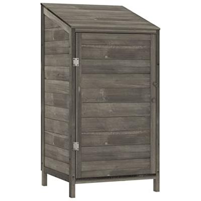 VidaXL Tuinschuur 55x52x112 cm massief vurenhout antracietkleurig VidaXL Tuinschuur 55x52x112 cm massief vurenhout antracietkleurig