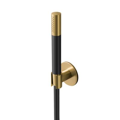 Hotbath Cobber M443 staafhanddouche met wandsteun en doucheslang 150cm messing geborsteld M443BB