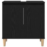 Badkamermeubelset 3 pcs Zwart 30 x 30 x 180 cm Bewerkt hout - thumbnail