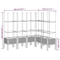 Plantenbak met latwerk 160x120x142,5 cm polypropeen lichtgrijs - thumbnail