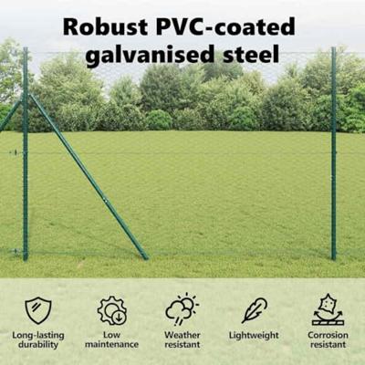 VidaXL Hexagon hek groen 1,5 x 50 m pvc
