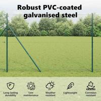 VidaXL Hexagon hek groen 1,5 x 50 m pvc - thumbnail