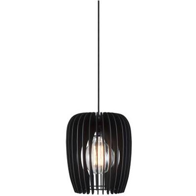 Hanglamp zwart hout open &apos;Tribeca 24&apos; Nordlux E27 fitting zwart 240mm
