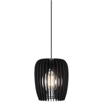 Hanglamp zwart hout open &apos;Tribeca 24&apos; Nordlux E27 fitting zwart 240mm - thumbnail