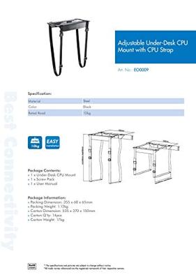 LogiLink PC-houder Onder tafel EO0009 Zwart Belastbaar tot=10 kg LogiLink PC-houder Onder tafel EO0009 Zwart Belastbaar tot=10 kg