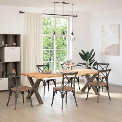 Eettafelpoten 2 st X-vormig 90x(72-73) cm staal naturel