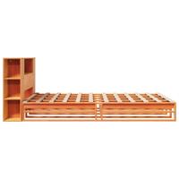 Bed met boekenkast zonder matras hout wasbruin 150x200 cm - thumbnail