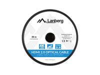 Lanberg CA-HDMI-20FB-0300-BK optical cable HDMI M/M 30m v2.0 4K - thumbnail