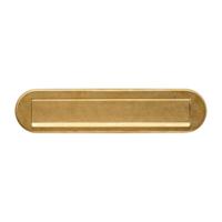 Intersteel Brievenbus ovaal met klep/regenrand PVD messing getrommeld - thumbnail