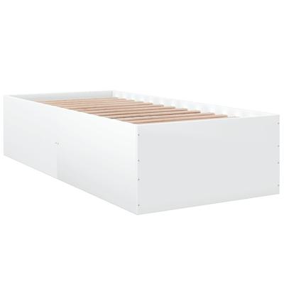 Bedframe bewerkt hout wit 75x190 cm