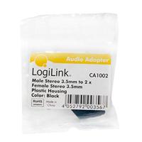 LogiLink CA1002 Adapter Jackplug Audio Adapter Zwart - thumbnail