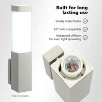 VidaXL Buiten wandlamp 2 pcs zilver 10.5 x 6 x 33 cm - thumbnail