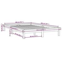 Bedframe massief grenenhout wit 200x200 cm - thumbnail