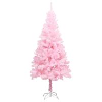 Kunstkerstboom met standaard 150 cm PVC roze - thumbnail