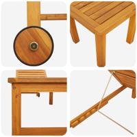 Ligstoel 1-persoon Bruin 53 x 202 x 89cm Massief acaciahout - thumbnail