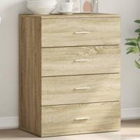 Dressoir 60x39x80 cm bewerkt hout sonoma eikenkleurig - thumbnail